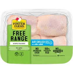 Foster Farms Simply Raised Bone In No Antibiotic Ever Chicken Thighs - 2.50 Lb