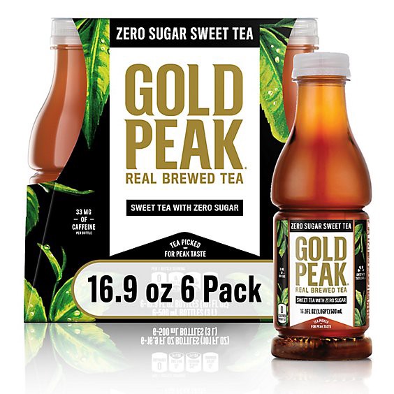 slide 1 of 11, Gold Peak Zero Sugar Sweet Tea - 6-16.9 Fl. Oz., 6 ct; 16.9 fl oz