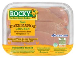 Rocky Thin Sliced Boneless Skinless All Natural Free Range Chicken Breast - 1.25 Lb
