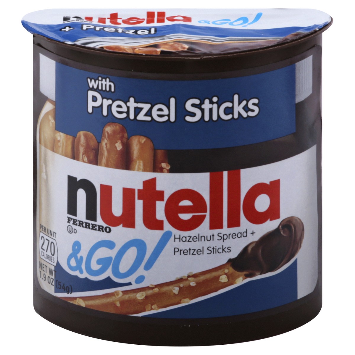 slide 4 of 11, Nutella & Go! Hazelnut And Cocoa Spread With Pretzel Sticks Snack Cup - 1.9 Oz, 1.8 oz