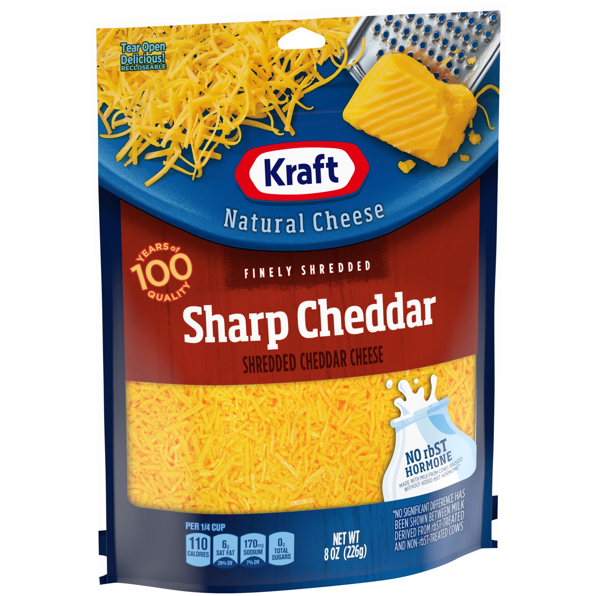 slide 5 of 9, Kraft Natural Finely Shredded Sharp Cheddar, 8 oz