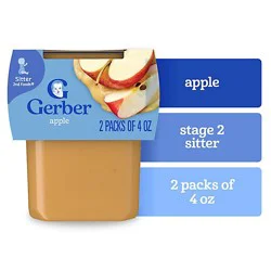Gerber 2nd Foods Natural Apple Baby Food Tub - 2-4 Oz
