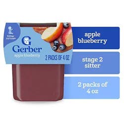 Gerber 2nd Foods Natural Apple Blueberry Baby Food Tub - 2-4 Oz