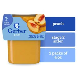 Gerber 2nd Foods Natural Peach Baby Food Tub - 2-4 Oz