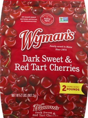 slide 1 of 1, Wymans Cherries Dark Sweet With Red Tart - 2 Lb, 2 lb