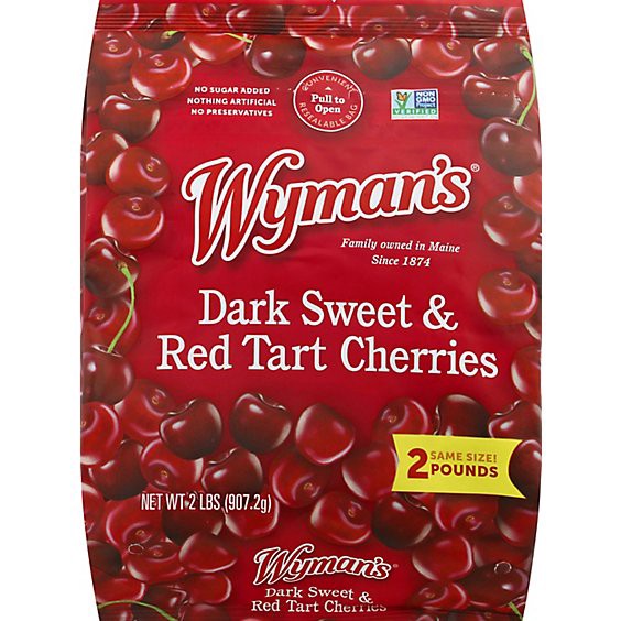 slide 1 of 1, Wymans Cherries Dark Sweet With Red Tart - 2 Lb, 2 lb