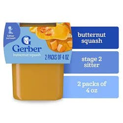 Gerber 2nd Foods Natural Butternut Squash Baby Food Tub - 2-4 Oz