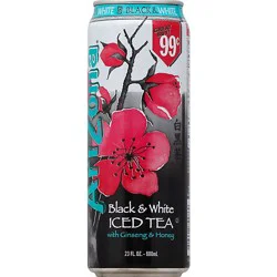 Arizona Black & White Iced Tea With Ginseng And Honey - 22 Fl. Oz.