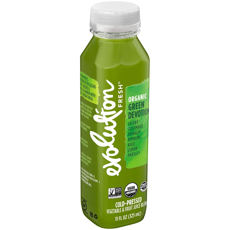 slide 3 of 6, Evolution Fresh Organic Cold-Pressed Green Devotion Juice, 11 oz, 11 fl oz