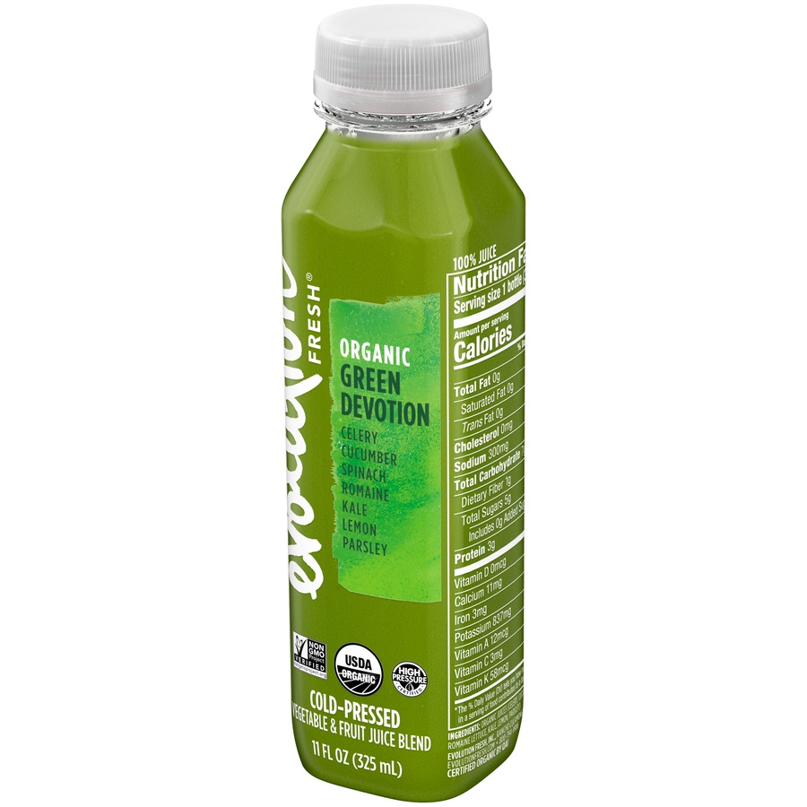 slide 2 of 6, Evolution Fresh Organic Cold-Pressed Green Devotion Juice, 11 oz, 11 fl oz