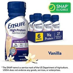 Ensure High Protein Nutrition Shake Ready To Drink Vanilla - 6-8 Fl. Oz.