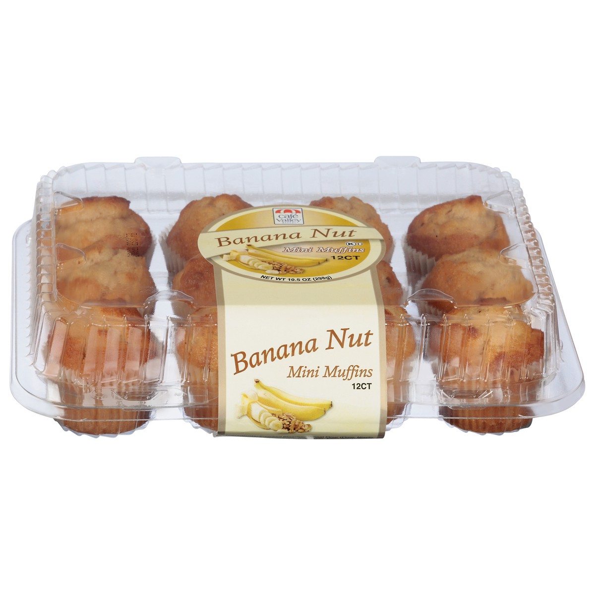 slide 11 of 13, Cafe Valley Mini Banana Nut Muffin 12 Count - 10.5 Oz, 10.5 oz