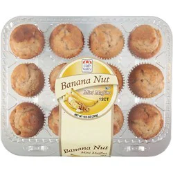 Cafe Valley Mini Banana Nut Muffin 12 Count - 10.5 Oz