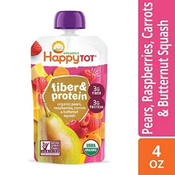 Happy Tot Organics Stage 4 Organic Pears Raspberries Carrots & Butternut Squash Pouch - 4 Oz