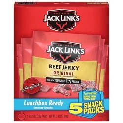 Jack Links Beef Jerky Original Lunch Packs - 5-0.625 Oz