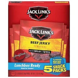 Jack Links Beef Jerky Teriyaki Lunch Packs - 5-0.625 Oz