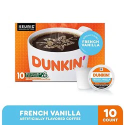 Dunkin Donuts Coffee K-Cup Pods French Vanilla Flavored - 10-0.37 Oz