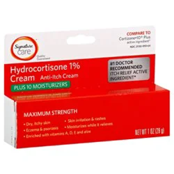 Signature Select/care Cream Anti Itch Hydrocortisone 1% Plus Moisturizers Maximum Strength - 1 Oz