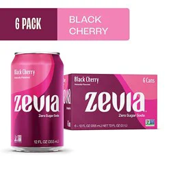 Zevia Black Cherry Zero Sugar Soda - 6-12 Fl. Oz.