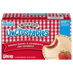 Smucker's Uncrustables Peanut Butter & Strawberry Jam Sandwiches - 15 Count
