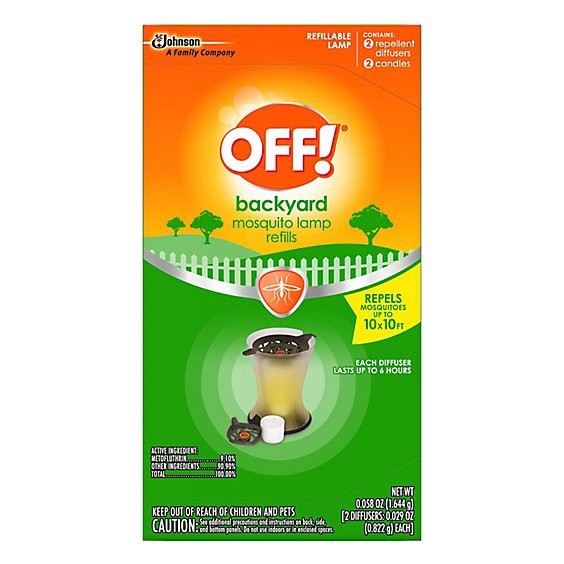 slide 1 of 1, Off! Repels Mosquitoes Up To 10x10 Feet Backyard Mosquito Repellent Lamp Refill - 2 Count, 0.058 oz