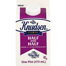 Knudsen Ultra Pasteurized Half And Half Paper Carton Gable Top - 1 Pint
