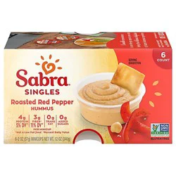 Sabra Hummus Roasted Red Pepper Singles - 6-2 Oz