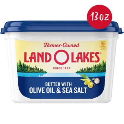 slide 1 of 1, Land O Lakes Butter With Olive Oil And Sea Salt Spreadable Tub - 13 Oz, 13 oz
