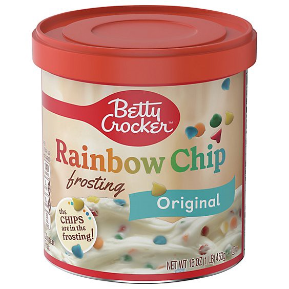 slide 1 of 1, Betty Crocker Rich & Creamy Frosting Rainbow Chip Original - 16 Oz, 16 oz