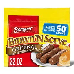 Banquet Brown N Serve Fully Cooked Original Sausage Links - 50-32 Oz