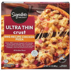Signature Select Barbeque Recipe Chicken Ultra Thin Crust Frozen Pizza - 14.1 Oz