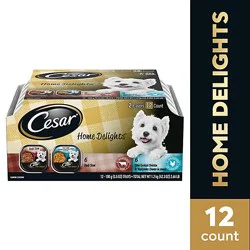 Cesar Home Delights Slow Cooked Chicken & Vegetables/beef Stew Adult Wet Dog Food Vp - 12-3.5 Oz