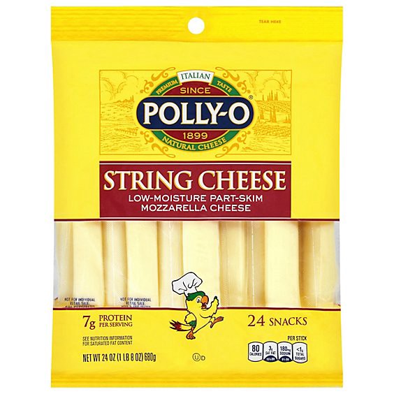 slide 1 of 1, Polly-O Mozzarella String Cheese - 24 Oz, 24 oz