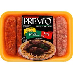 Premio Combo Pack Italian Hot And Sweet Pork Sausage - 16 Oz