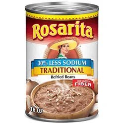 Rosarita Low Sodium Refried Beans - 16 Oz