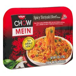 Nissin Chow Mein Noodle Premium Spicy Teriyaki Beef Flavor - 4 Oz