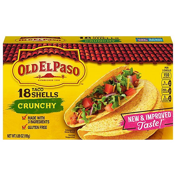 slide 1 of 1, Old El Paso Taco Shells Crunchy Box 18 Count - 6.89 Oz, 6.89 oz