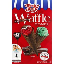 Joy Waffle Cones Chocolate 12 Count - 7 Oz