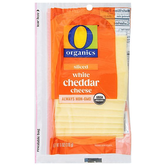 slide 1 of 1, O Organics Cheese Sliced White Cheddar - 6 Oz, 6 oz