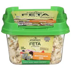 Athenos Cheese Feta Crumbled Mediterranean Herb - 6 Oz