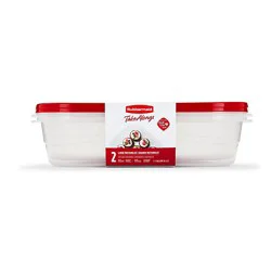 Rubbermaid Take Alongs Containers + Lids Rectangles With Quik Clik Seal Large 1 Gallon - 2 Count