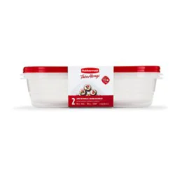 Rubbermaid Take Alongs Containers + Lids Rectangles With Quik Clik Seal Large 1 Gallon - 2 Count