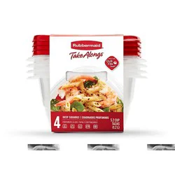 Rubbermaid Take Alongs Containers + Lids Deep Sqre 4pc - 4 Count