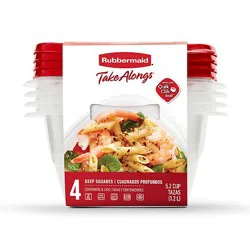 Rubbermaid Take Alongs Containers + Lids Deep Sqre 4pc - 4 Count