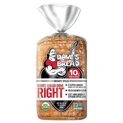 Dave's Killer Bread White Bread Done Right Artisan-Style Organic White Bread Loaf - 24 Oz