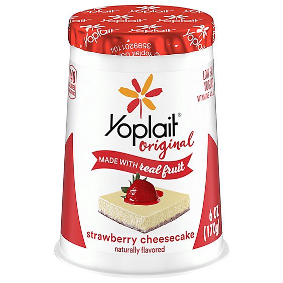 slide 1 of 1, Yoplait Original Yogurt Low Fat Strawberry Cheesecake - 6 Oz, 6 oz