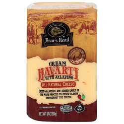 Boars Head Cheese Pre Cut Cream Havarti With Jalapeno - 8 Oz