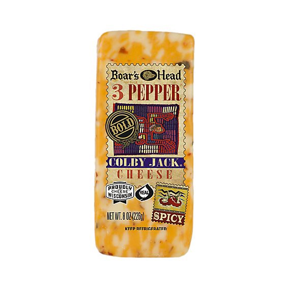 slide 1 of 1, Boars Head Cheese Colby Jack 3 Pepper - 8 Oz, 8 oz