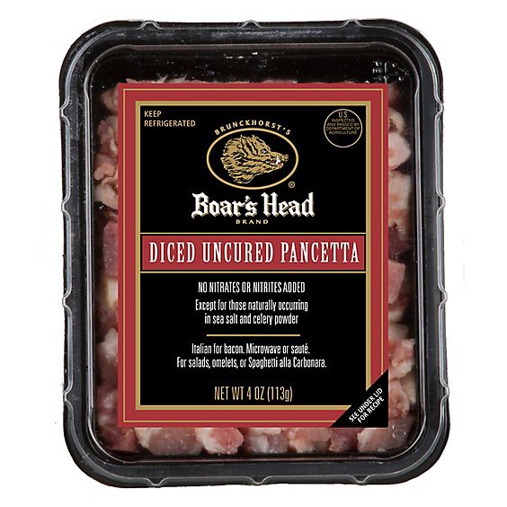 slide 1 of 1, Boars Head Pancetta Diced - 4 Oz, 4 oz