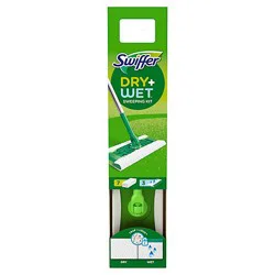 Swiffer Sweeper 2in1 Dry And Wet Multi Surface Floor Cleaner Starter Kit Mop + 10 Refills - Each